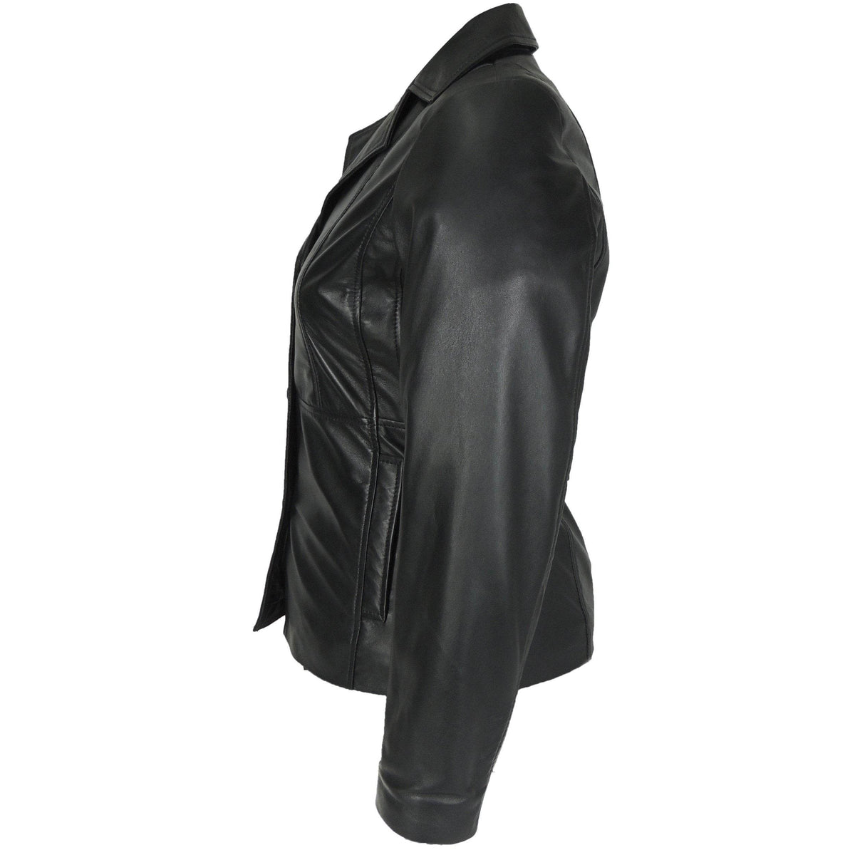 Women's Athena 3 Button Leather Coat - Big J's Showstoppin' Store