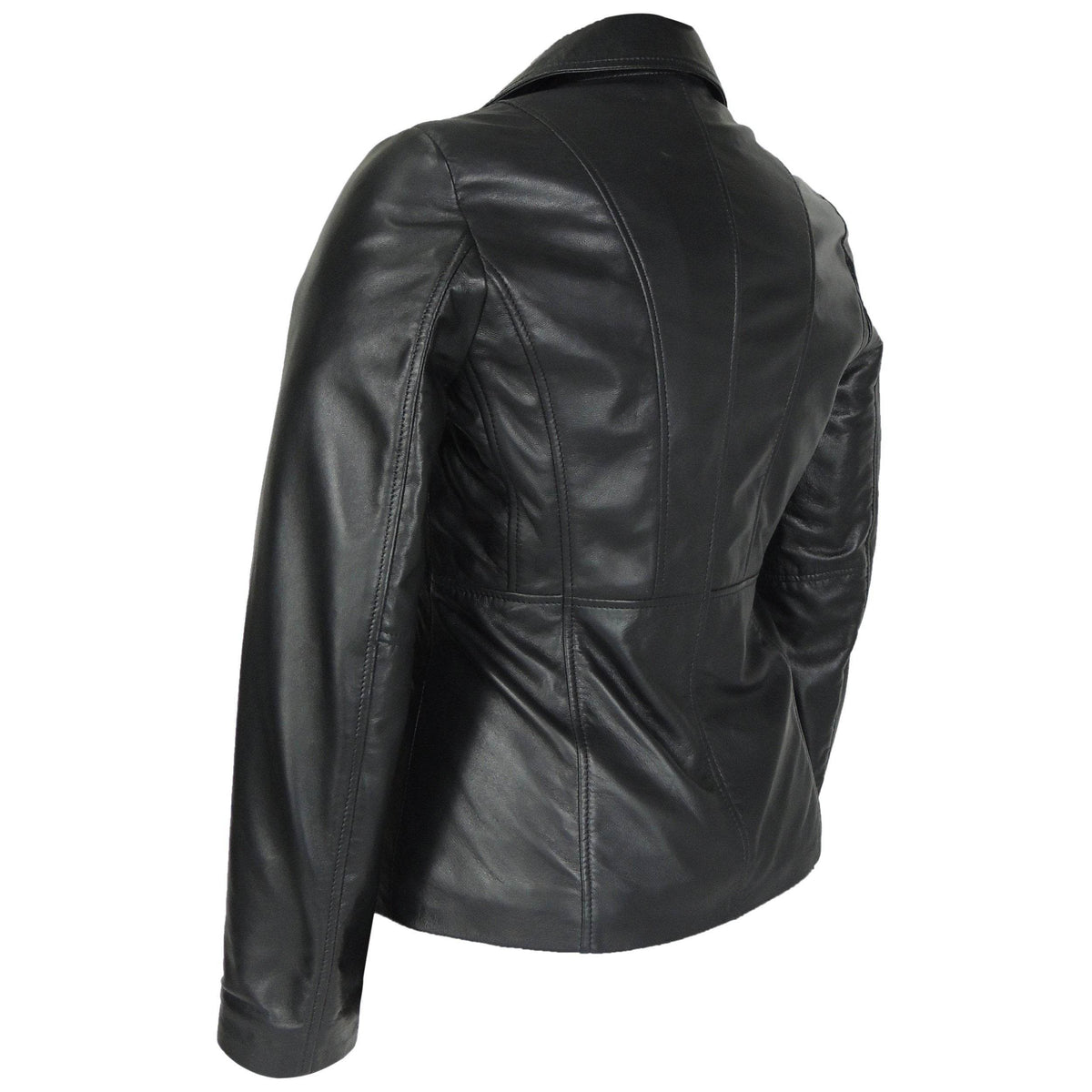 Women's Athena 3 Button Leather Coat - Big J's Showstoppin' Store